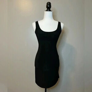 Sympli Bodycon Mini Black Tank  Dress